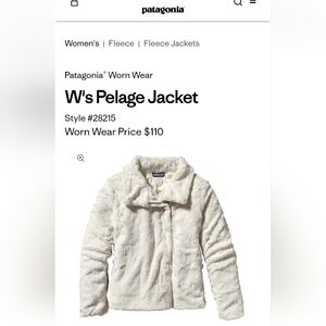 Patagonia Womens Pelage Fleece Jacket XS